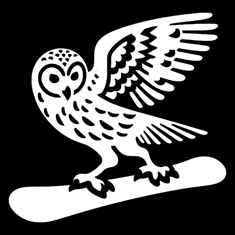 Eule Snowboard Snowboarder Minimalistisches Design