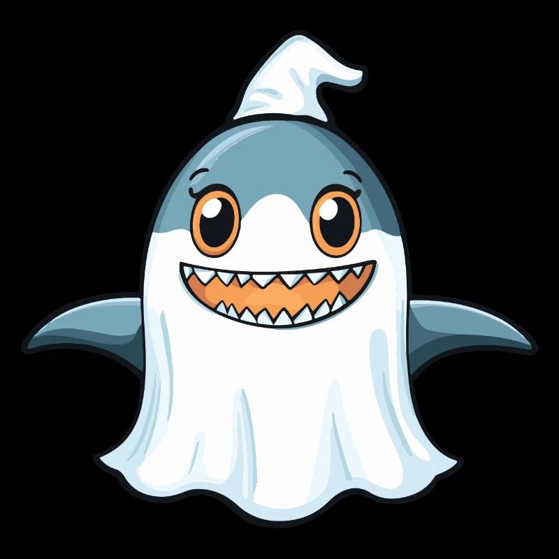 Shark Halloween Funny Ghost