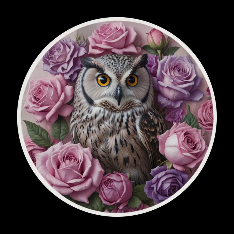 Owl and pastel pinks
