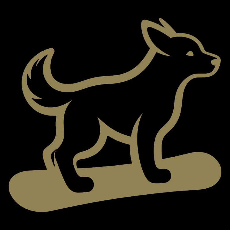 Chien Snowboard Snowboarder Design minimaliste