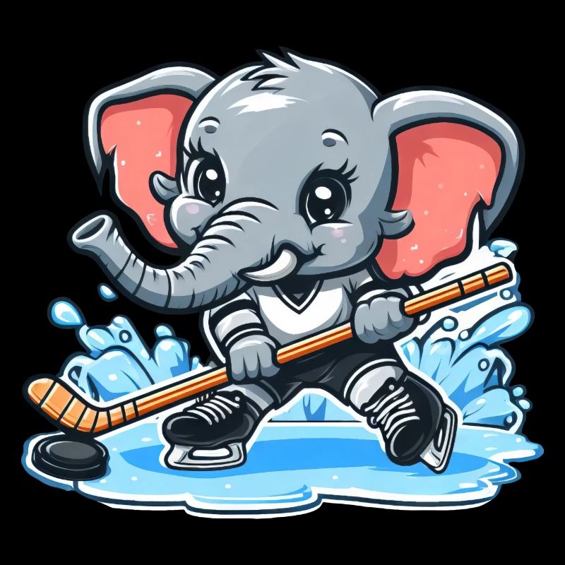 Elefant als Eishockeyspieler