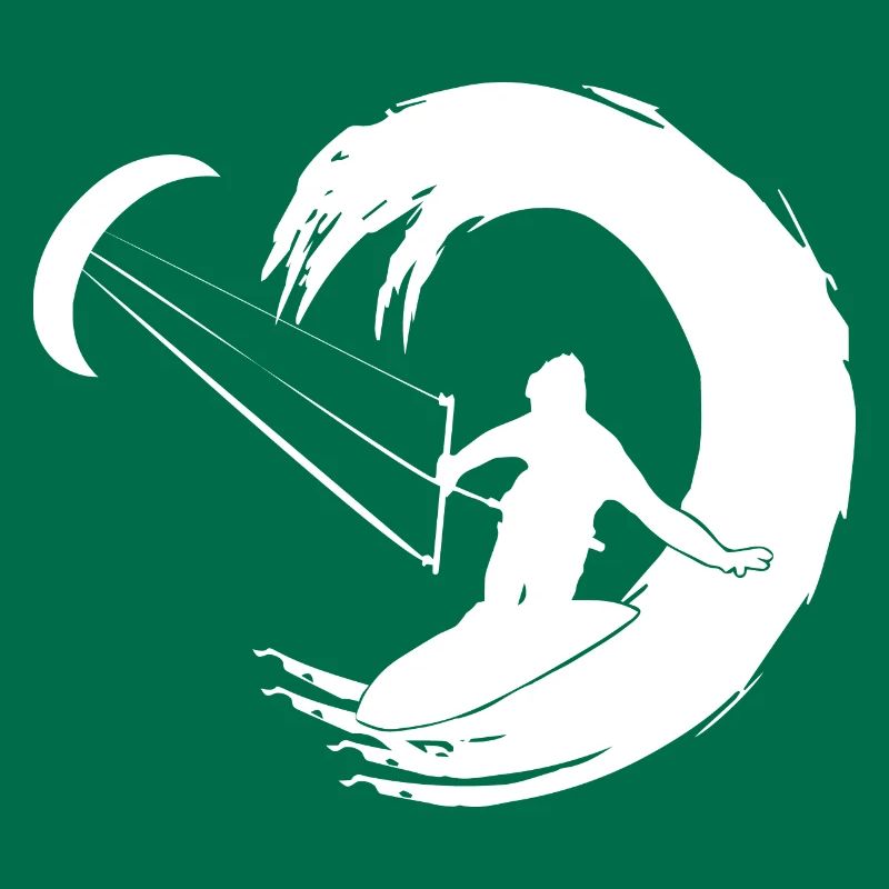 Kitesurfer Silhouette Aventure De Vagues Géantes