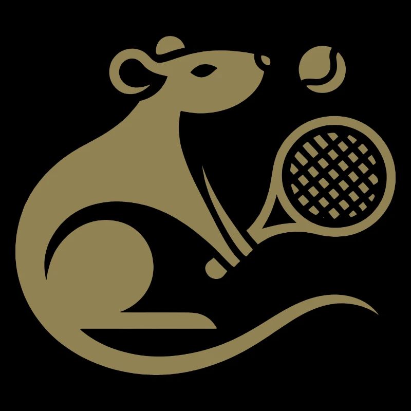 Mouse Rat Tennis Player Minimalist