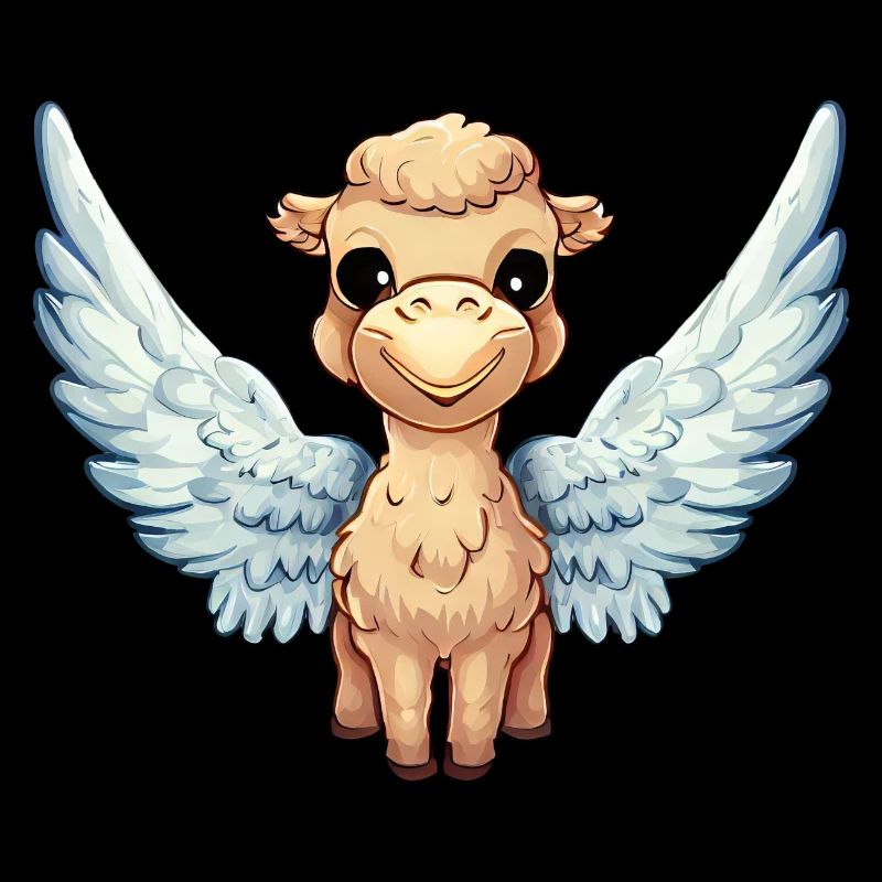 Llama angel with wings