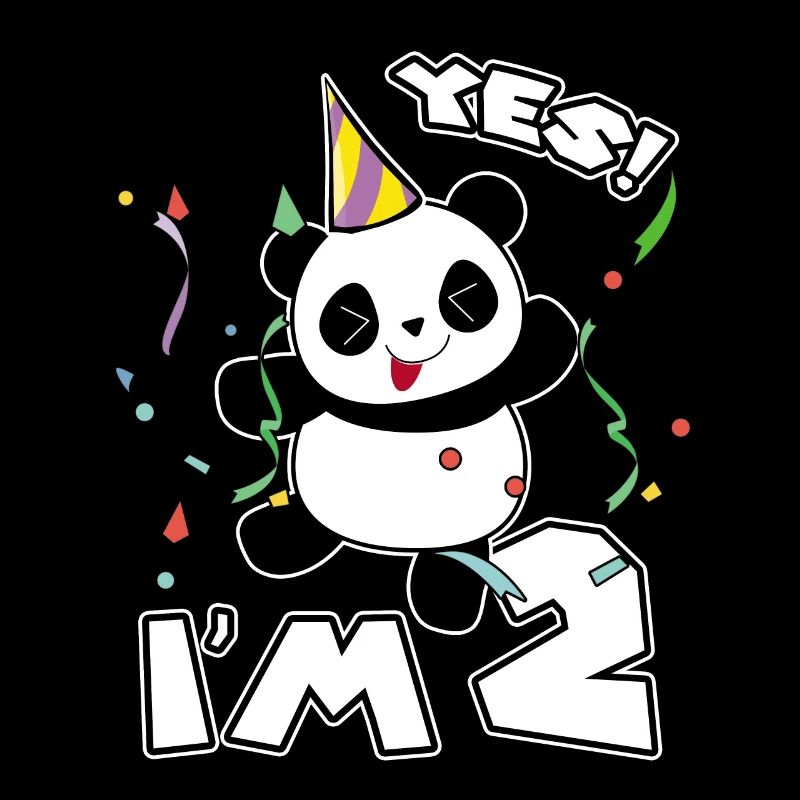 Zwei Jahre alt Panda Geschenk 2. Geburtstag Feier