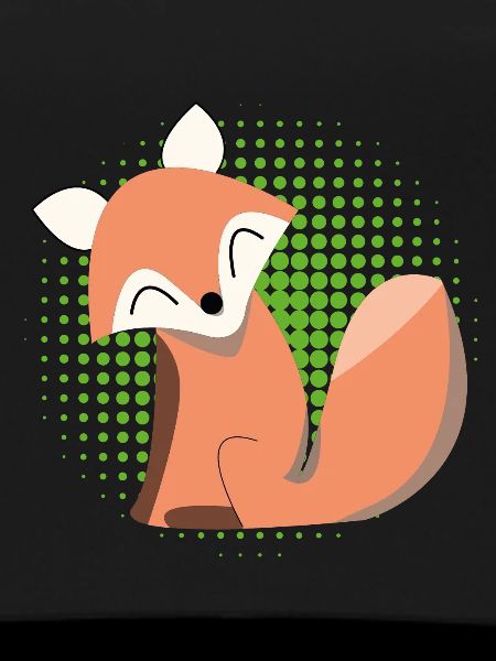 Smiling fox in halftone