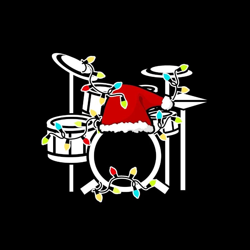 Christmas Drumming Santa Hat Drums Funny Drummer