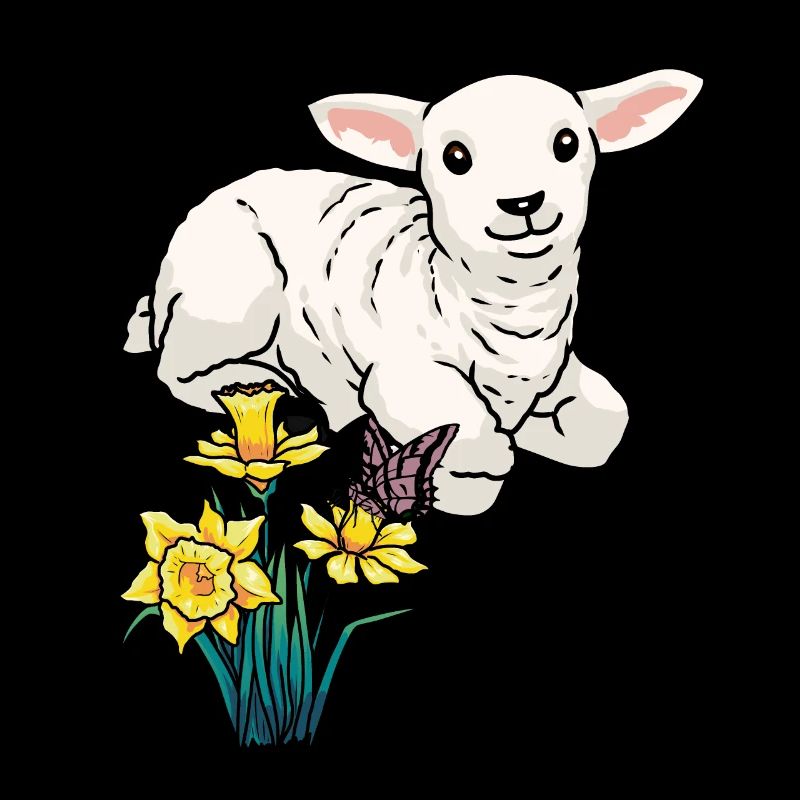 Baby Lamb Sheep Easter Children Happy Easter