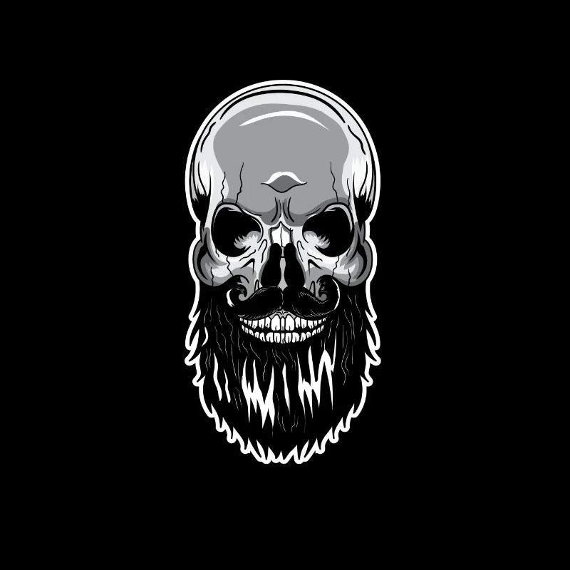 Totenkopf Bart Glatze Skelett
