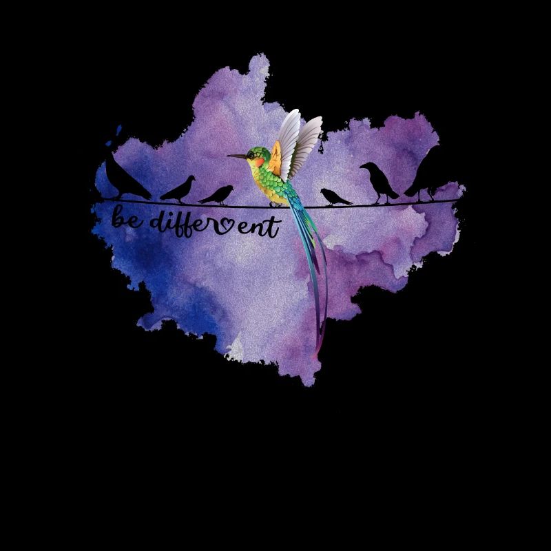 Be Different Süßes Vogel Colibri Sei Anders Spruch