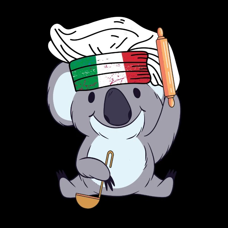 Italy Chef Koala Pizza Baker Rome Chef Kitchen