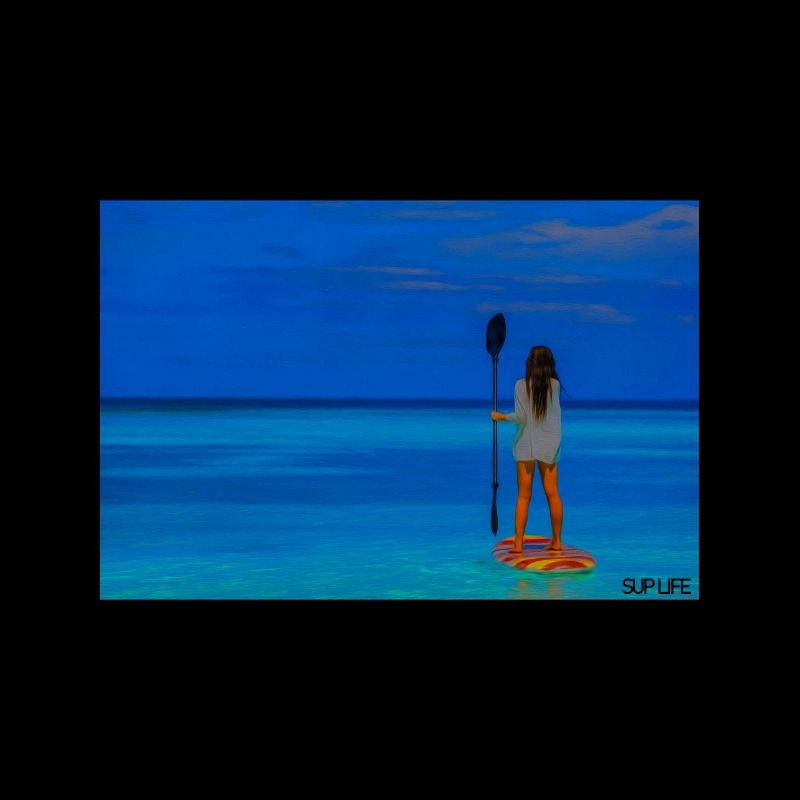 Paddleboarders à la mer tropicale