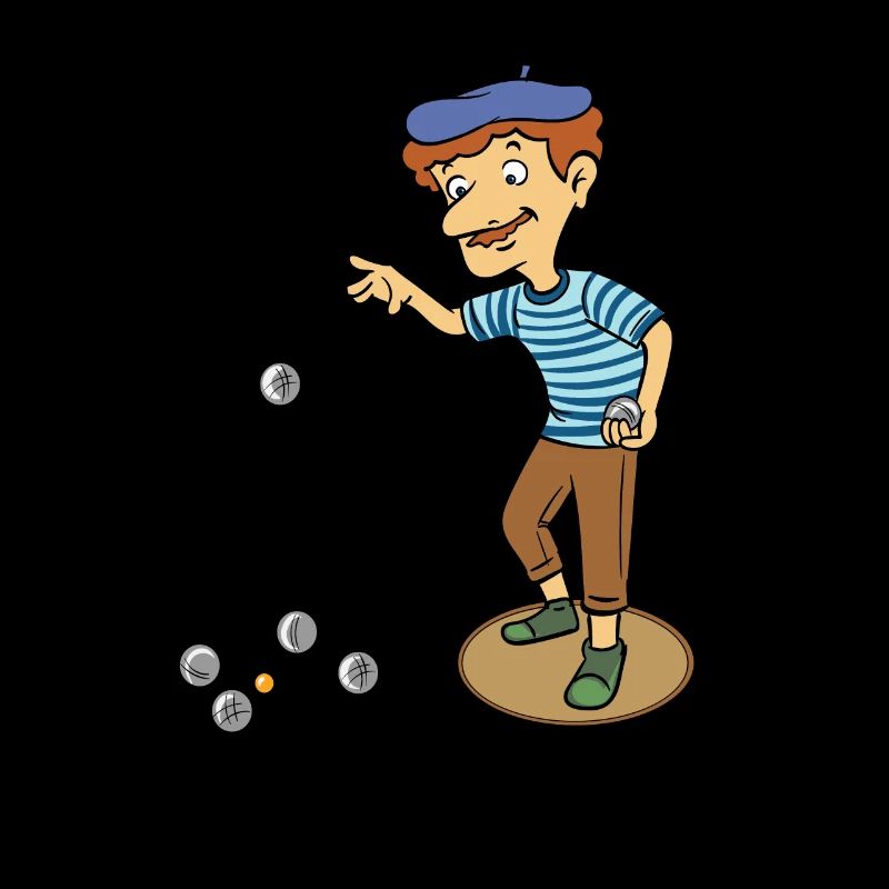 Frenchman plays petanque design for a petanque