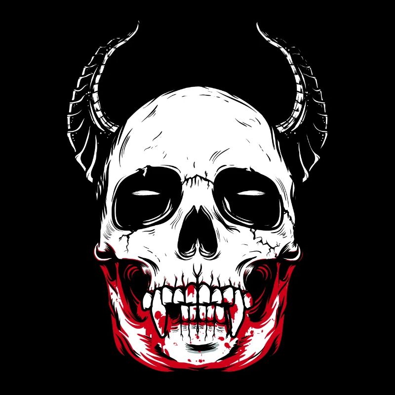 Crâne d'horreur squelette de vampire