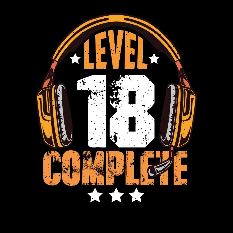 Cooles Gamer Level 18 Complete 18. Geburtstag