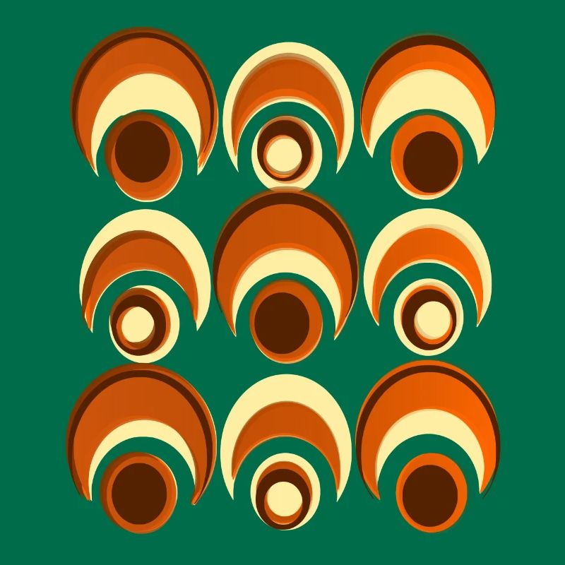 60s 70s Retro Pattern Circle Style Pattern