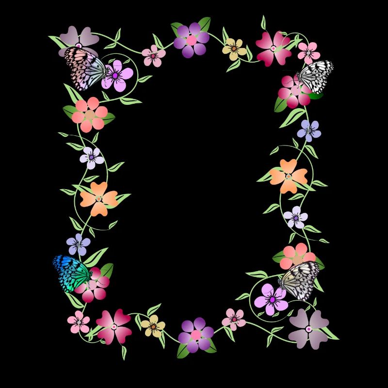 Fleurs avec papillons, fleurs, insectes
