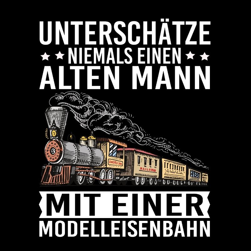 alten Mann mit einer Modellbahn