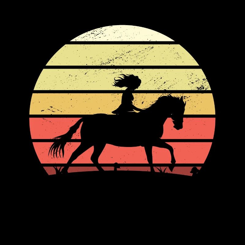 Retro Mädchen Pferd