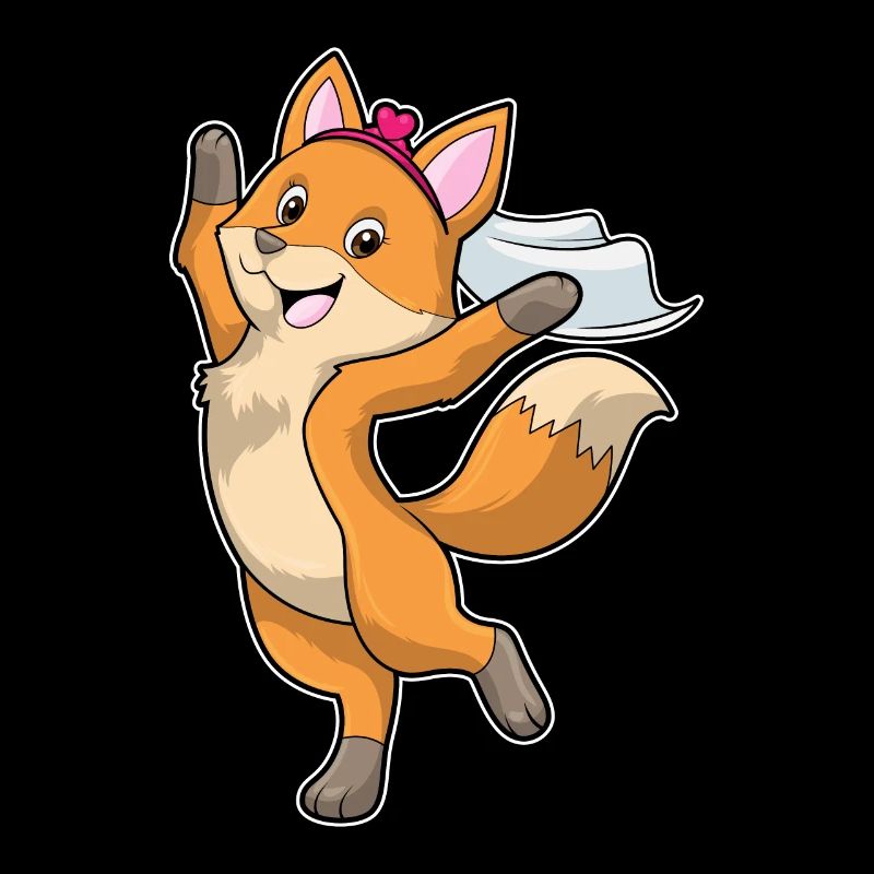 Fuchs als Braut mit Schleier & Herz