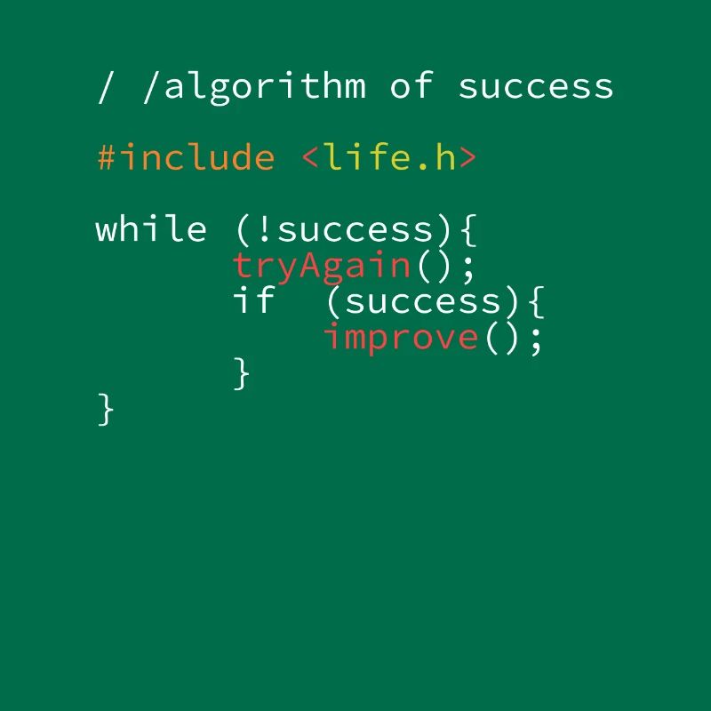 Algorithm of success nerd program code developer