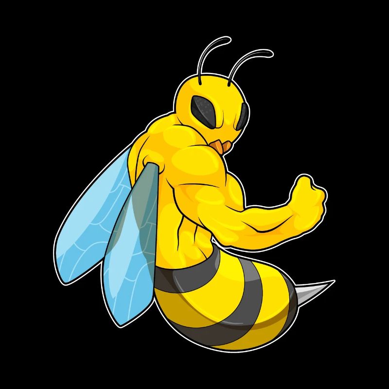 Bee as a bodybuilder