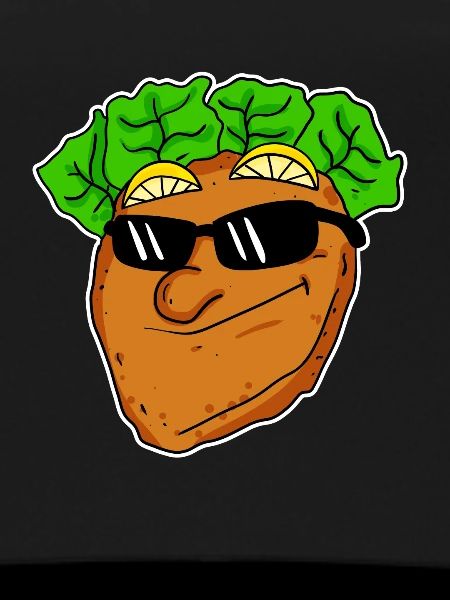 Cool schnitzel with sunglasses