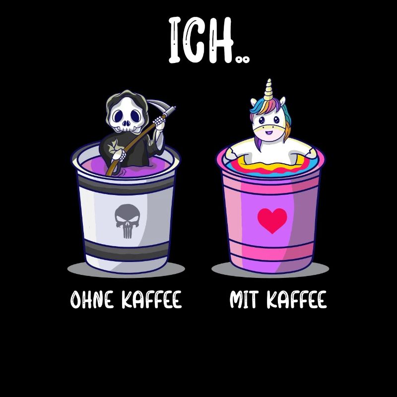 Ich ohne Kaffee Ich mit Kaffee Kaffetrinker Spruch