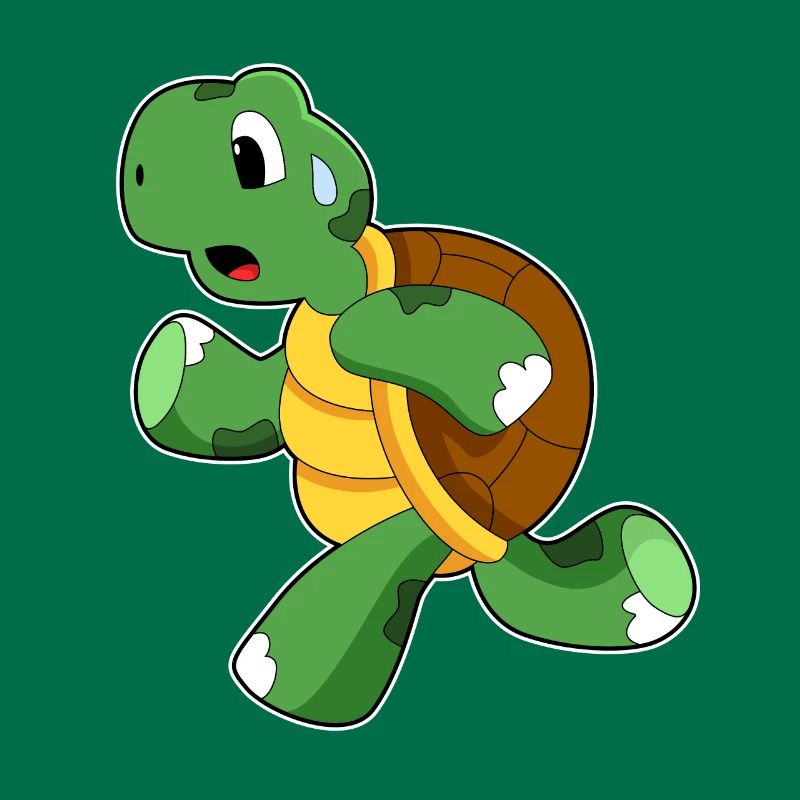 Turtle as jogger while jogging