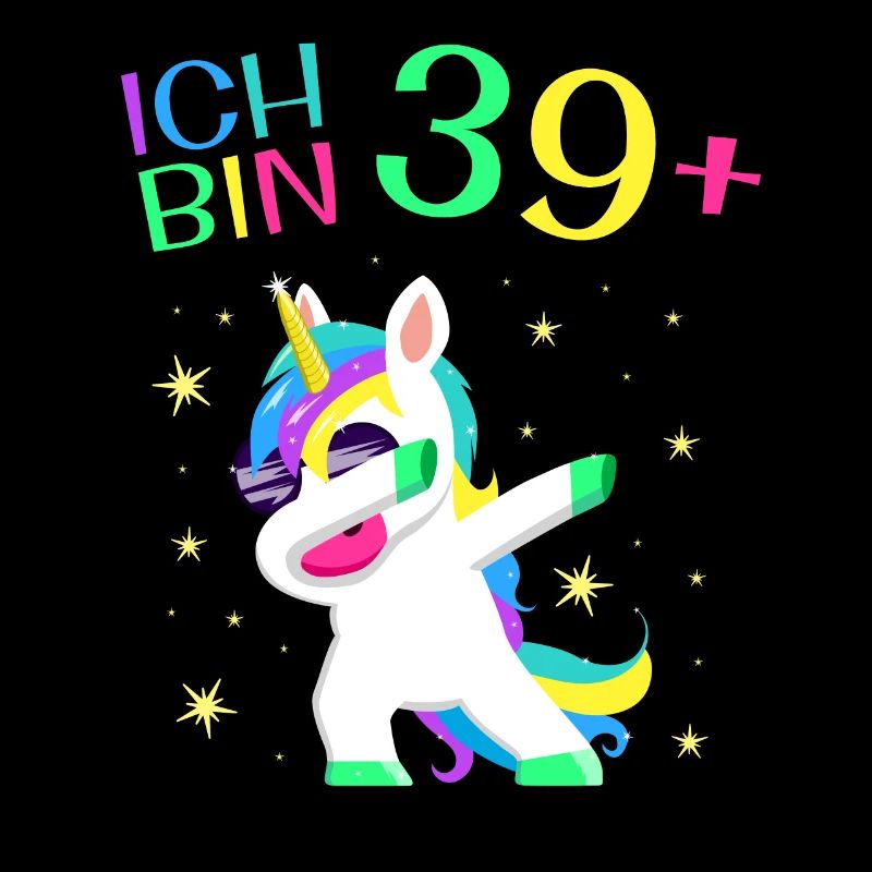 Ich bin 39 Plus 40. Geburtstag Einhorn Geschenk