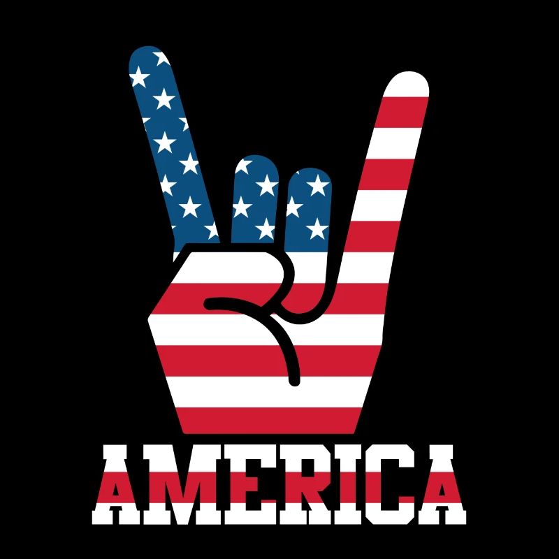 Amérique États-Unis drapeau drapeau rockers à main levée