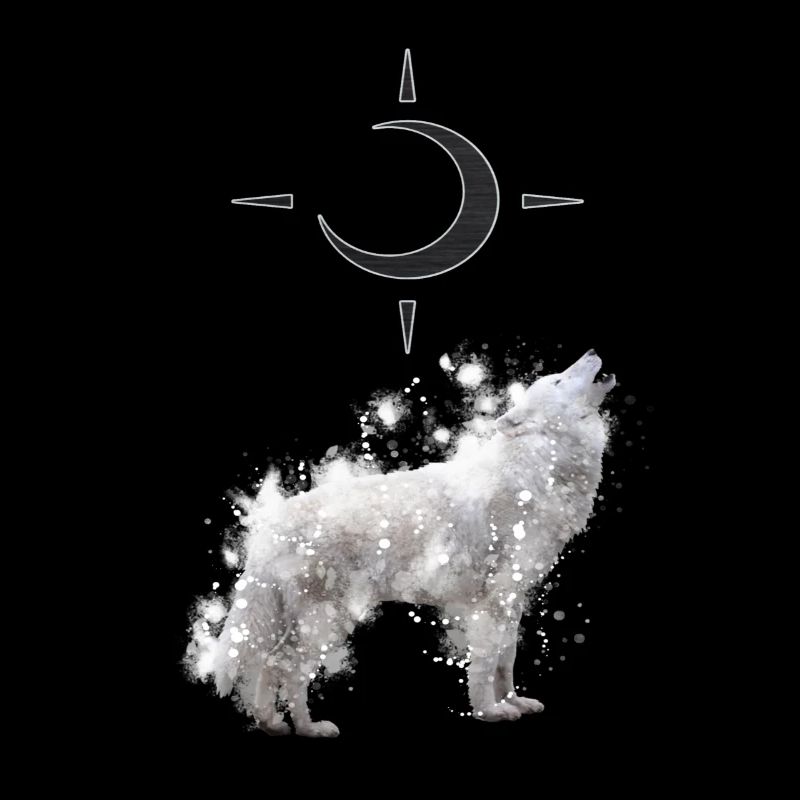 Wolf's Kunst mit Halbmond