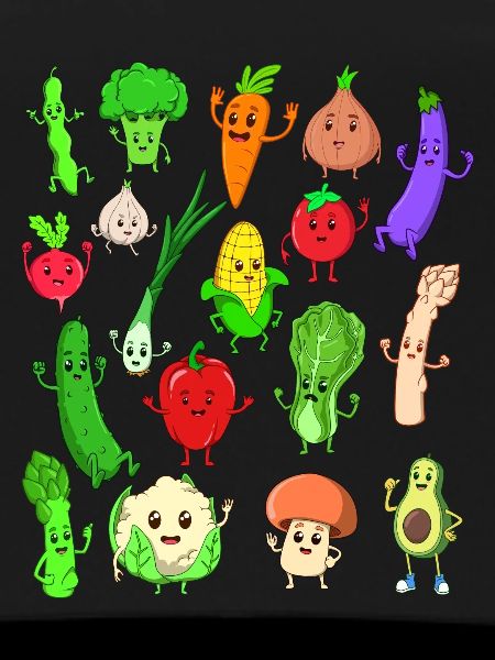 Comic Kawaii Vegetables