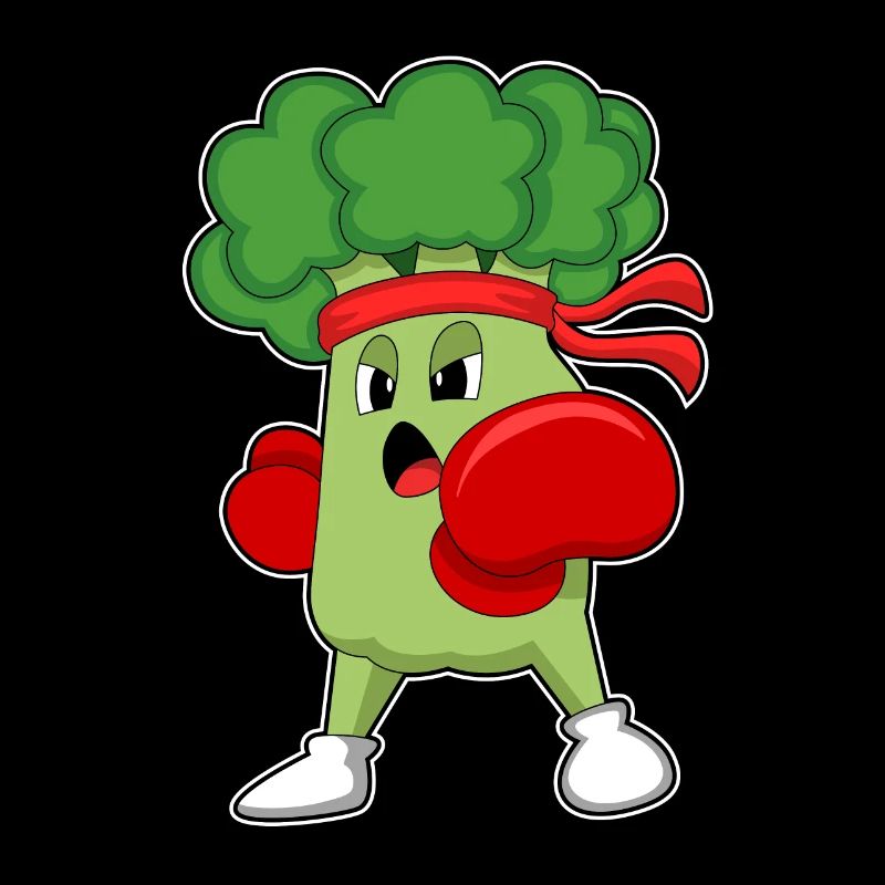 Brocoli lors de la boxe avec des gants de boxe