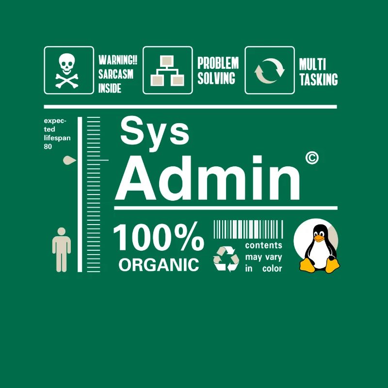 Sys Admin Penguin Computer Nerd pc Board cpu inh