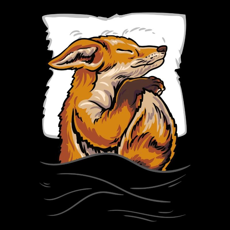 Sleeping fox in bed
