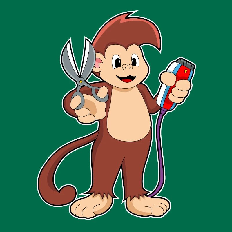 Ciseaux de coiffeur singe