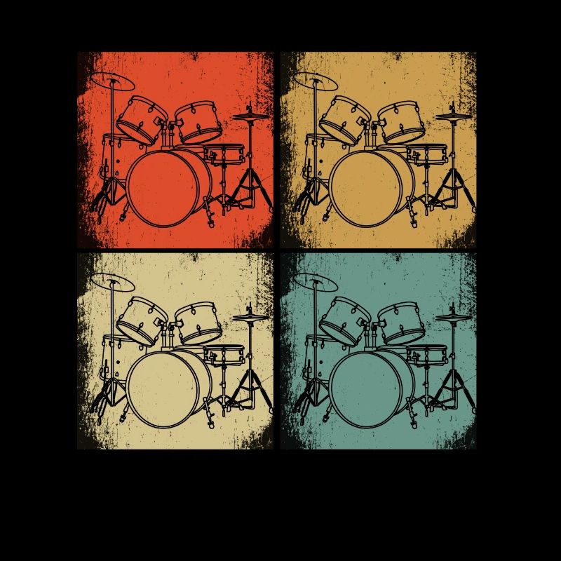 Illustration de conception de batterie rétro Batteur