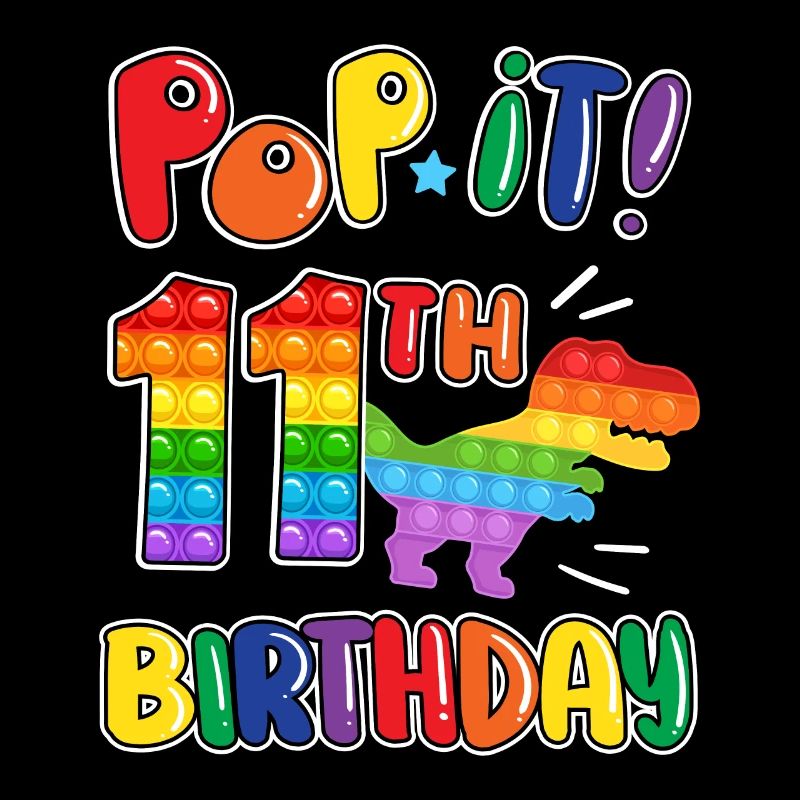 Pop It Dinosaurier Glücklich 11. Dino Geburtstag