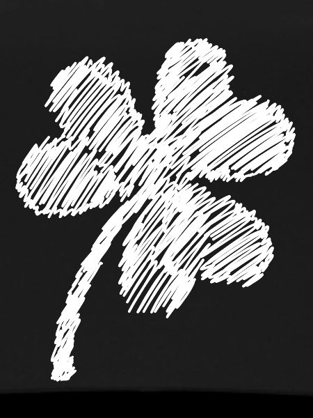 three-leaf clover white doodle