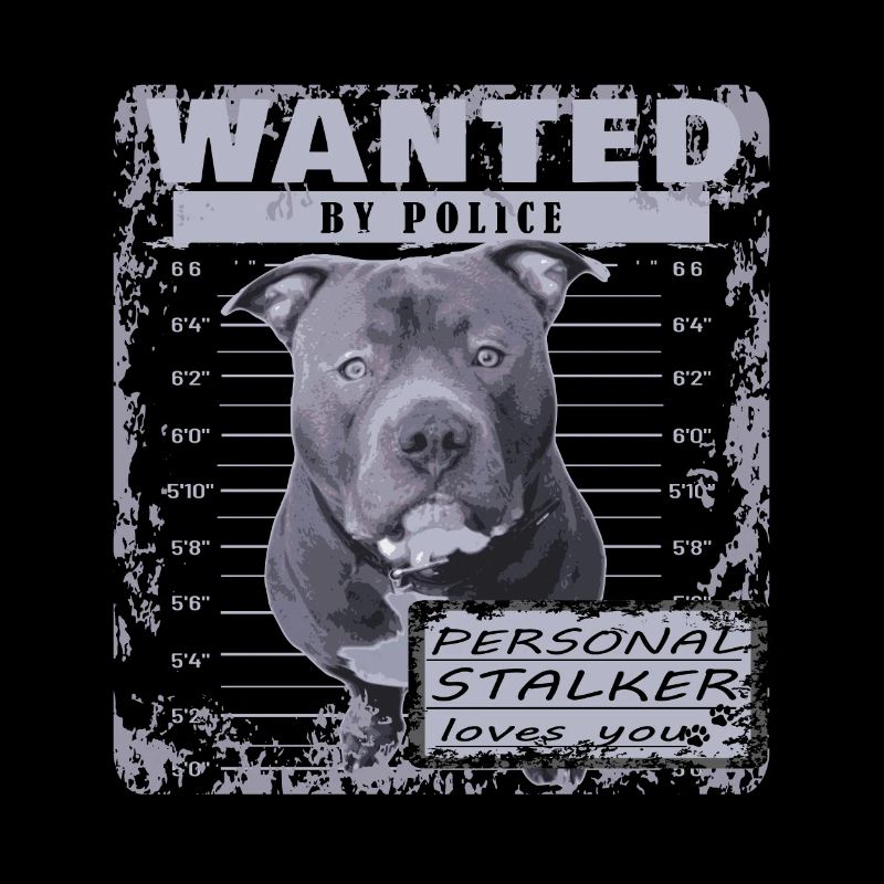 American Bully blue line artistic design
