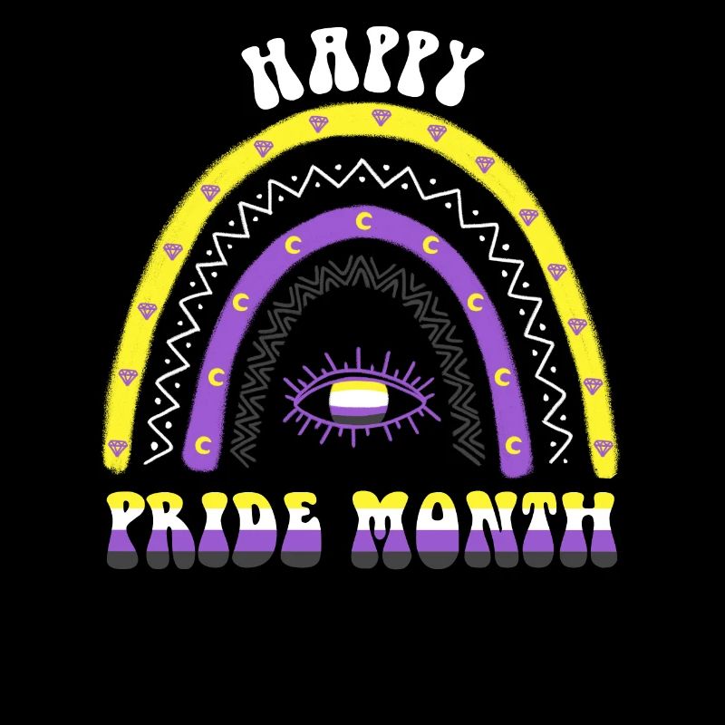 Boho Rainbow Happy Pride Month Nonbinary