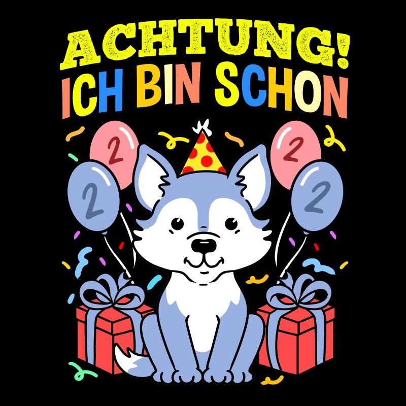 Achtung Ich Bin Schon 2 Geburtstag Wolf