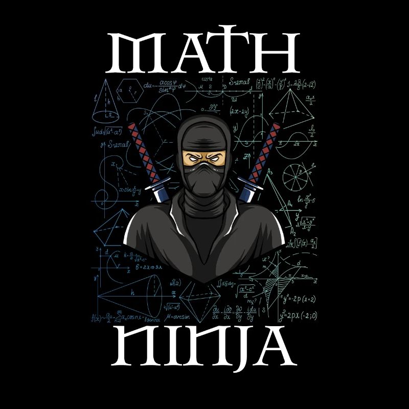 MATH NINJA Mathematics Geek Funny Nerd Humor Pun