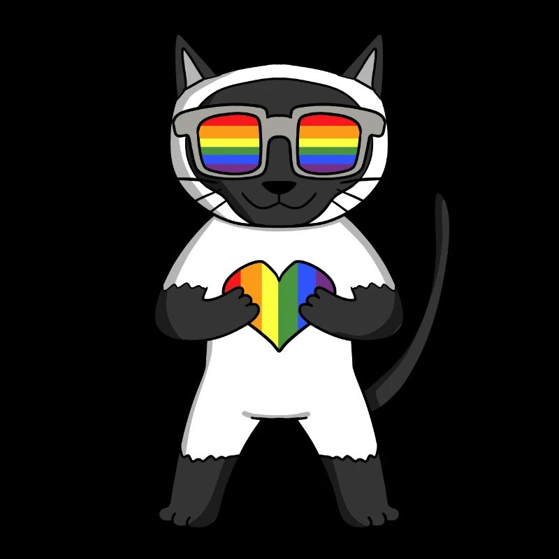 LGBT Cat Siamese Cat Rainbow