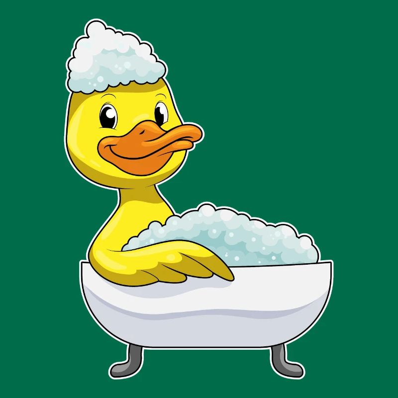 Bain de canard avec baignoire et mousse