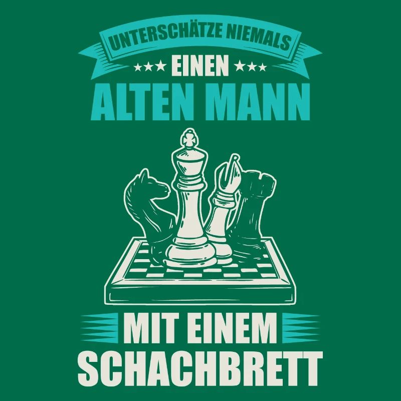 Schach Alter Mann mit einem Schachbrett