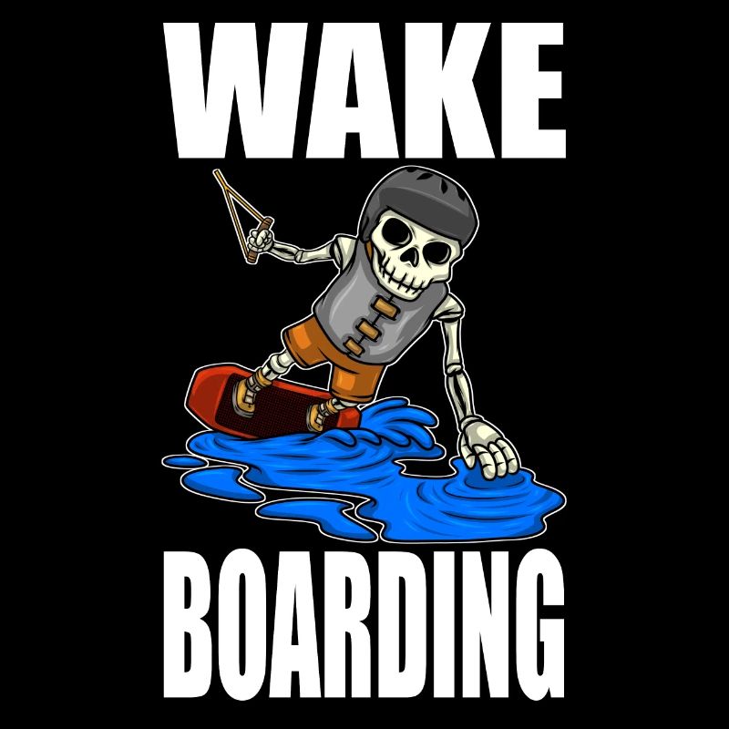 Wakeboarder Skeleton sur le wakeboard