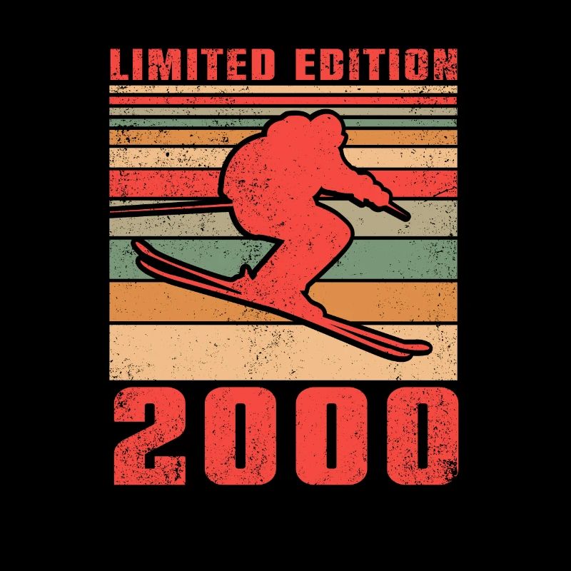 Ski Skifahrer Langlaufski Geburtstag 2000