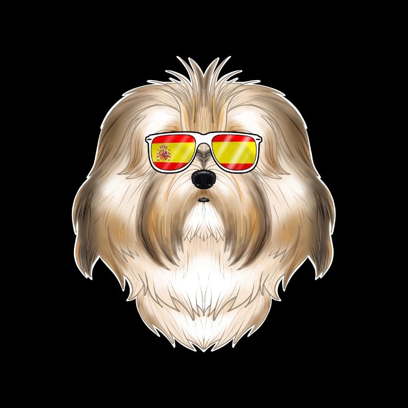 Bichon Havanais I Espagne Lunettes de soleil I Drapeau espagnol